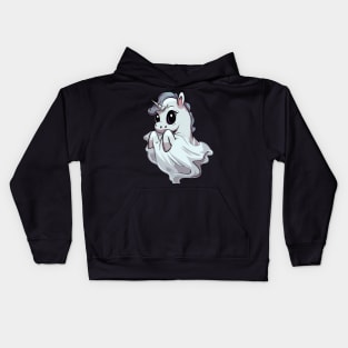 Spooky cute magical ghost unicorn Kids Hoodie